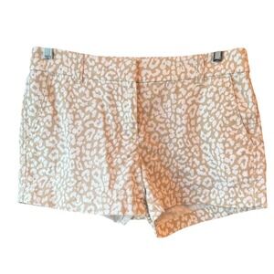J. Crew Leopard Print‎ Shorts Casual Everyday Tan & White Animal Print Size 4